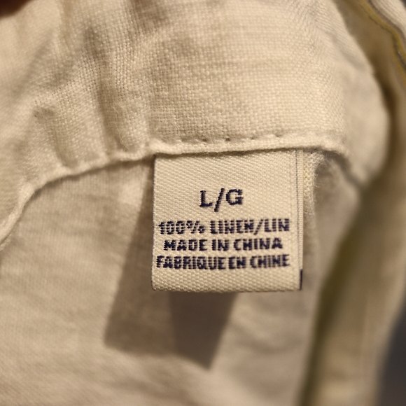 Tommy Bahama Relaxed Linen Shirt Large Yellow Gray Striped Button Down - Picture 10 of 10